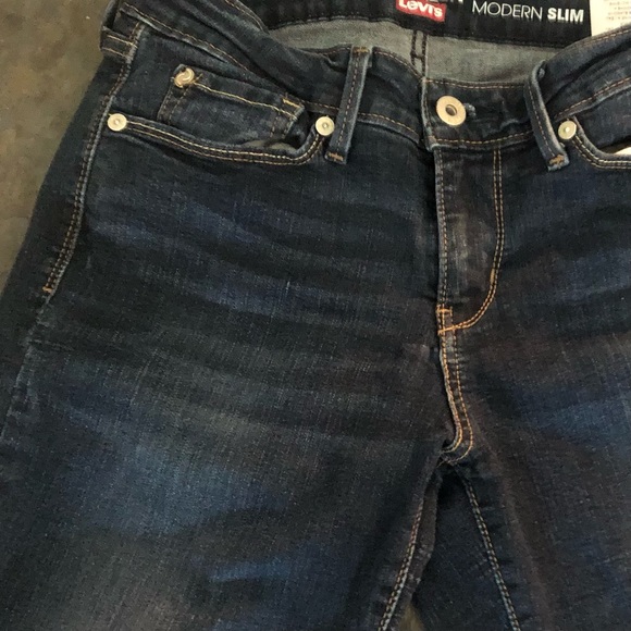 Levis Denizen Modern Slim Stretch Jeans Mid Rise Blue Wash Size 27 - Picture 4 of 8